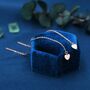 Tiny Heart Threader Earrings In Sterling Silver, thumbnail 7 of 11