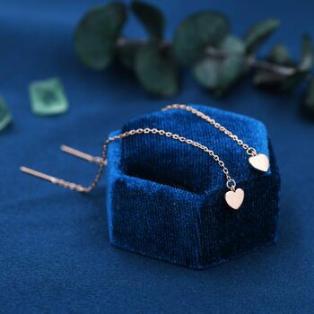 Tiny Heart Threader Earrings In Sterling Silver, 7 of 11