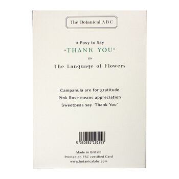 'Thank You' Language Of Flowers Posy Card, 3 of 6