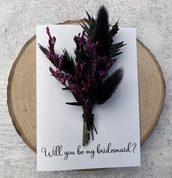 Gothic Dried Flower Bridesmaid/Maid Of Honour Proposal Gift Card, 2 of 6