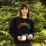 Neon Rainbow Stars Christmas Sweatshirt Jumper, thumbnail 1 of 7