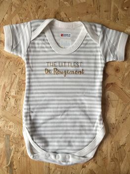 'The Littlest' Personalised Baby Grow, 4 of 7
