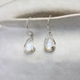 Handmade Natural Rainbow Moonstone Droplet Earrings, thumbnail 3 of 8