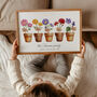 Personalised Family Birth Flower Pots Print, thumbnail 1 of 3