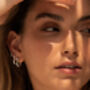 Women’s Silver Small Oval Hoop Earrings, thumbnail 3 of 5