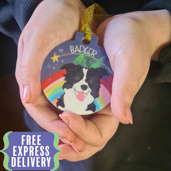 Rainbow Dog Christmas Tree Bauble, 4 of 12