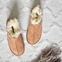 Miko Tan Luxury Sheepskin Slippers Boots Hard Sole, thumbnail 2 of 3