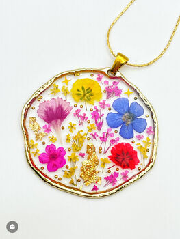 Large Statement Necklace With Colourful Flowers, 8 of 12