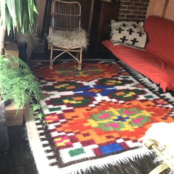 Pumpkin Spice And Everything Nice Hand Woven Wool Rug, 4 of 12