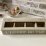 Grey Taupe Wooden Tea Box – “The Hour For Tea”, thumbnail 5 of 6