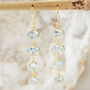Blue Topaz Gold Plated Silver Pebble Drop Earrings, thumbnail 1 of 9
