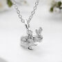 Tiny Sterling Silver Baby Bunny Rabbit Necklace, thumbnail 1 of 11