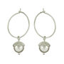 Silver Pearl Blossom Hoop Earrings, thumbnail 1 of 3