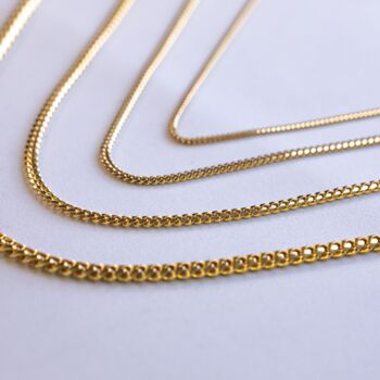 Mens Gold Plated Chain 3mm Gold Cuban Link Chain, 3 of 11