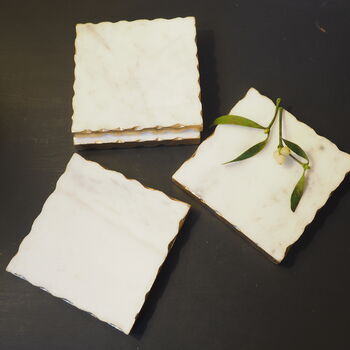 Marble And Gold Drink Coasters Set Of Four, 6 of 9