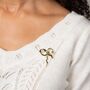 Gold Plated Ribbon Bow Brooch, thumbnail 1 of 4