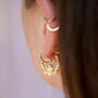 18ct Gold Plated Claddagh Creole Hoop Earrings, thumbnail 1 of 5