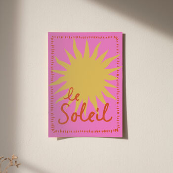 Le Soleil Illustrated Sun Giclee Print, 4 of 11