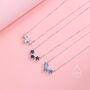 Sapphire Blue Cz Triple Star Pendant Necklace, thumbnail 4 of 11