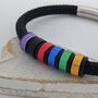 Mens Cord Bracelet With Personalised Coloured Rings, thumbnail 7 of 8