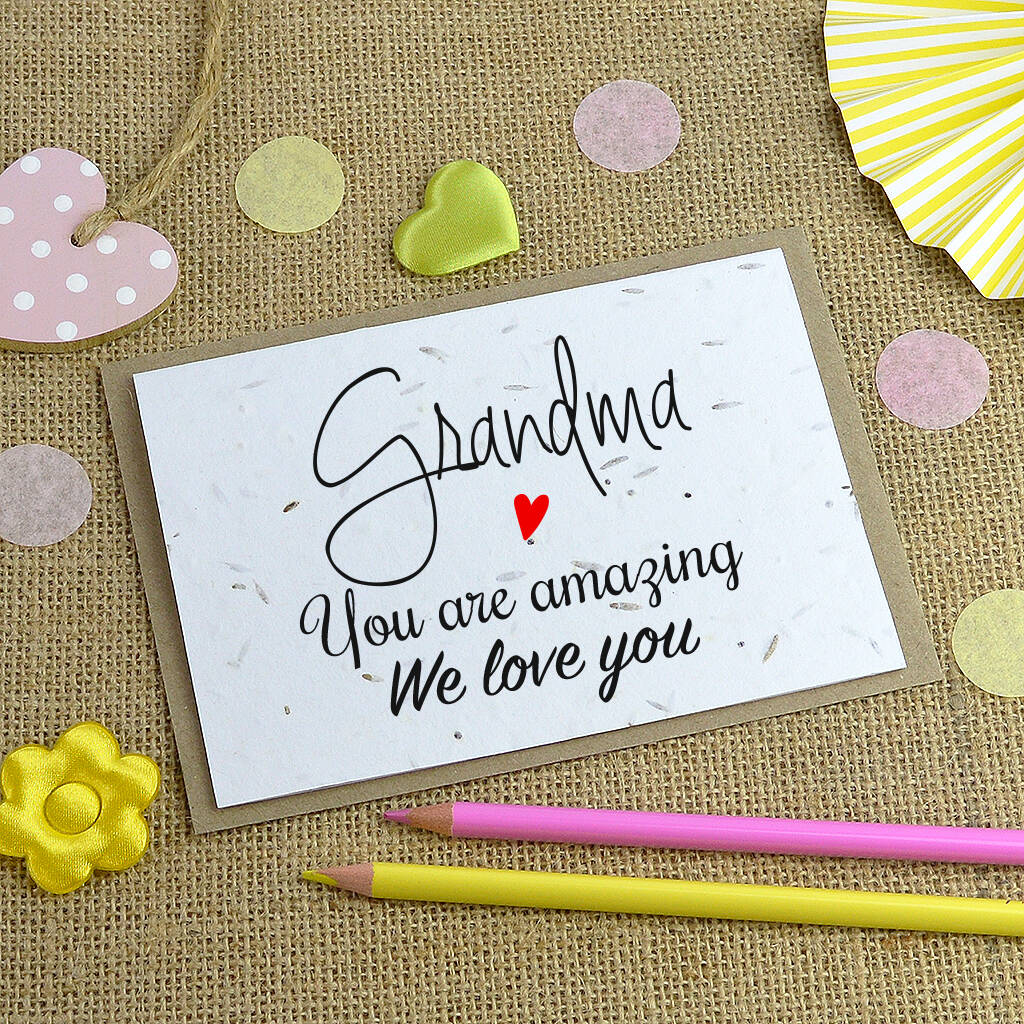 Personalised Plantable Wild Flower Grandma Card By Andrea Fays