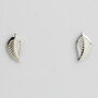 Sterling Silver Leaf Stud Earrings, thumbnail 2 of 4