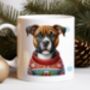 Personalised Staffordshire Bull Terrier In Christmas Jumper Mug, thumbnail 1 of 2