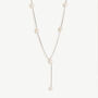 Women’s Dainty Lariat Bridal Drop Necklace With Pearls In Sterling Silver, thumbnail 3 of 4