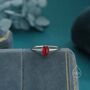 Sterling Silver Red Onyx Oval Ring In Sterling Silver, thumbnail 4 of 12