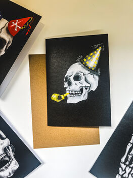 Party Skull Gothic Birthday Card, 2 of 2