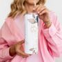 Custom Elegant Blue And Gold Floral Insulated Bottle Tumbler, thumbnail 6 of 7