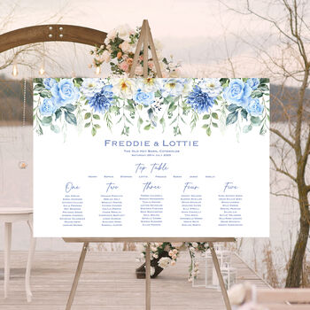 Wedding Seating Plan In Blue Floral, 2 of 6