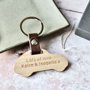 Personalised Car Wooden Keyring, 2 of 5