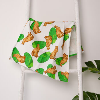 Wild Cheetah Illustrated Jungle Print Tea Towel, 3 of 12