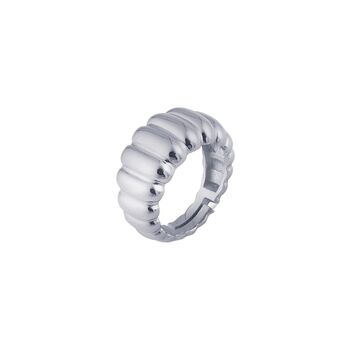 Chunky Sterling Silver Croissant Statement Ring, 3 of 6