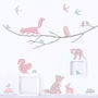Woodland Animals On Branch Wall Sticker~ Vintage Floral, thumbnail 1 of 3