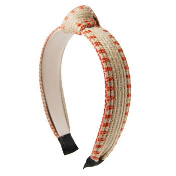 Raffia Knot Hairband With Contrasting Topstitching, 2 of 12