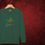 Glittery Holly Personalised Christmas Jumper Sweatshirt For Girls And Boys, thumbnail 7 of 10