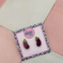 Aubergine Glitter Resin Studs / Chef Gift / Fun Food Inspired Jewellery / Handmade Resin Earrings, thumbnail 4 of 5