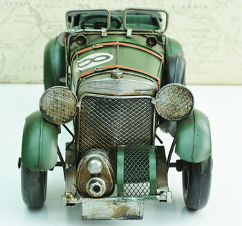 Green Tinplate Vintage Racing Car, 3 of 8