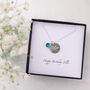 Silver Birthstone And Handwriting Disc Necklace, thumbnail 1 of 5