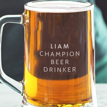 Personalised 'Champion Beer Drinker' Tankard, 2 of 4