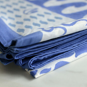 Blue And White Cotton Tablecloth, Seabreeze, 6 of 6