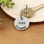New Home Housewarming Gift Round Pewter Keyring With Date And Initials, thumbnail 4 of 6
