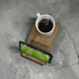 Personalised Wooden Phone And Cup Holder, thumbnail 2 of 6