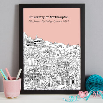 Personalised Northampton Graduation Print, 5 of 9