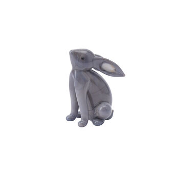 Grey Glass Stargazing Hare In Gift Box, 4 of 5