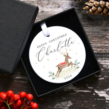 Personalised Ceramic Christmas Tree Decoration Choice Of Festive And Animal Designs, 3 of 12