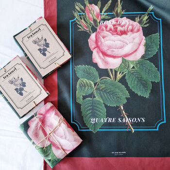 Rose Print Cotton Tea Towel, 4 of 4