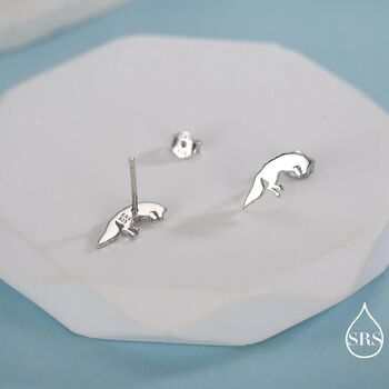 Sterling Silver Jumping Fox Stud Earrings, 5 of 12